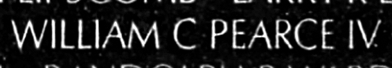 pearce's name engraved in the Wall